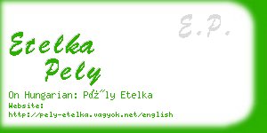 etelka pely business card